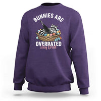 Funny Easter Raccoon Meme Sweatshirt Bunnies Are Overrated Stay Feral