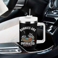 Funny Easter Raccoon Meme Tumbler With Handle Bunnies Are Overrated Stay Feral
