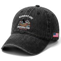 Funny Easter Raccoon Meme Washed Cotton Baseball Cap Bunnies Are Overrated Stay Feral