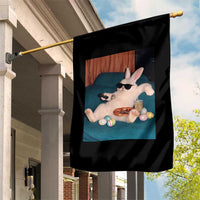 Easter Bunny Iced Coffee Garden Flag Funny Animal Meme