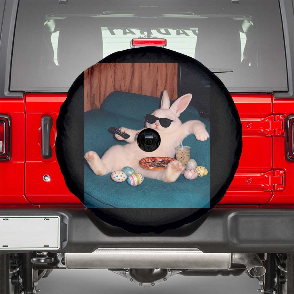 Easter Bunny Iced Coffee Spare Tire Cover Funny Animal Meme