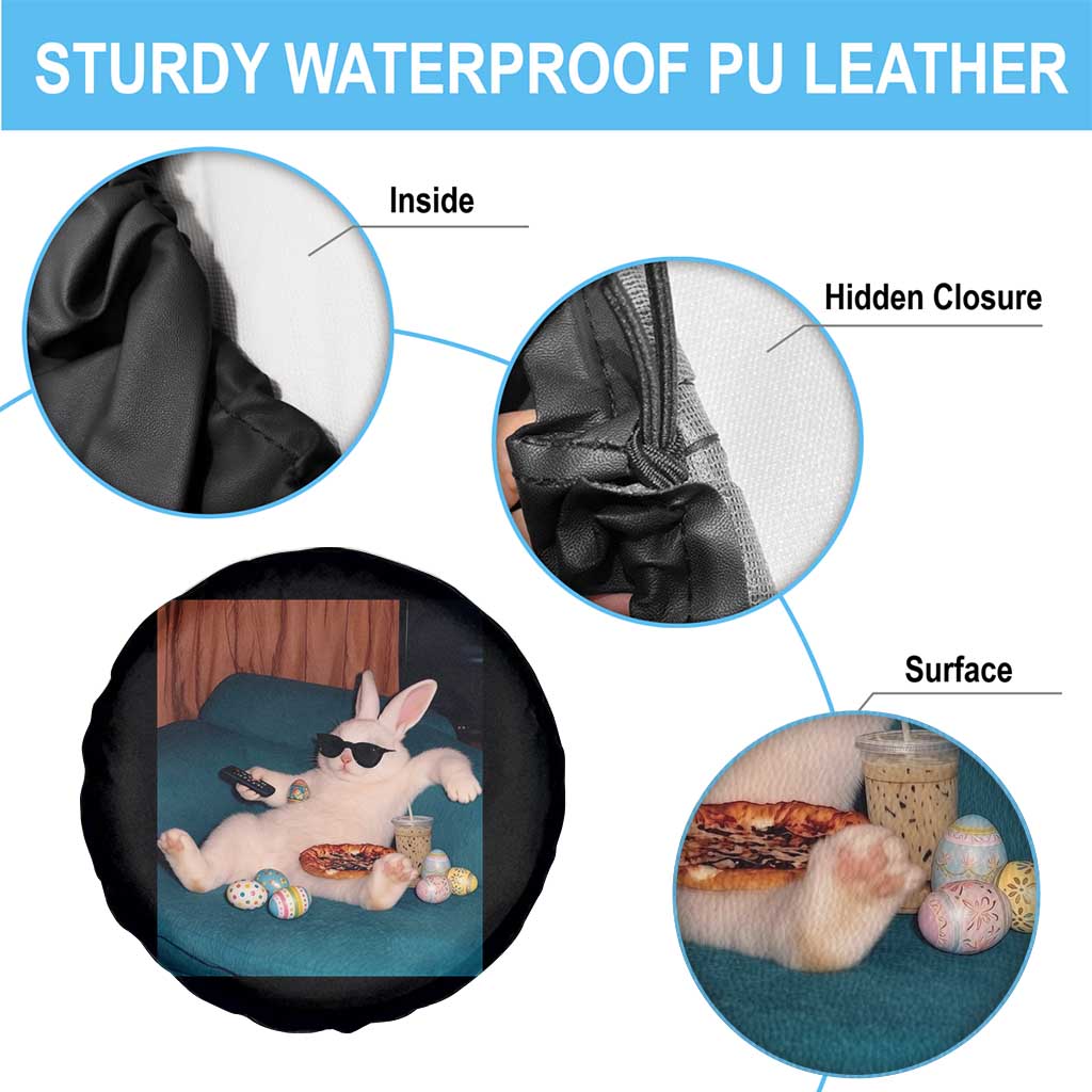 Easter Bunny Iced Coffee Spare Tire Cover Funny Animal Meme