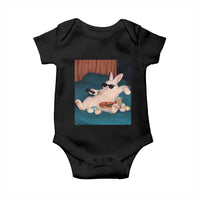Easter Bunny Iced Coffee Baby Onesie Funny Animal Meme