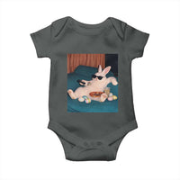 Easter Bunny Iced Coffee Baby Onesie Funny Animal Meme