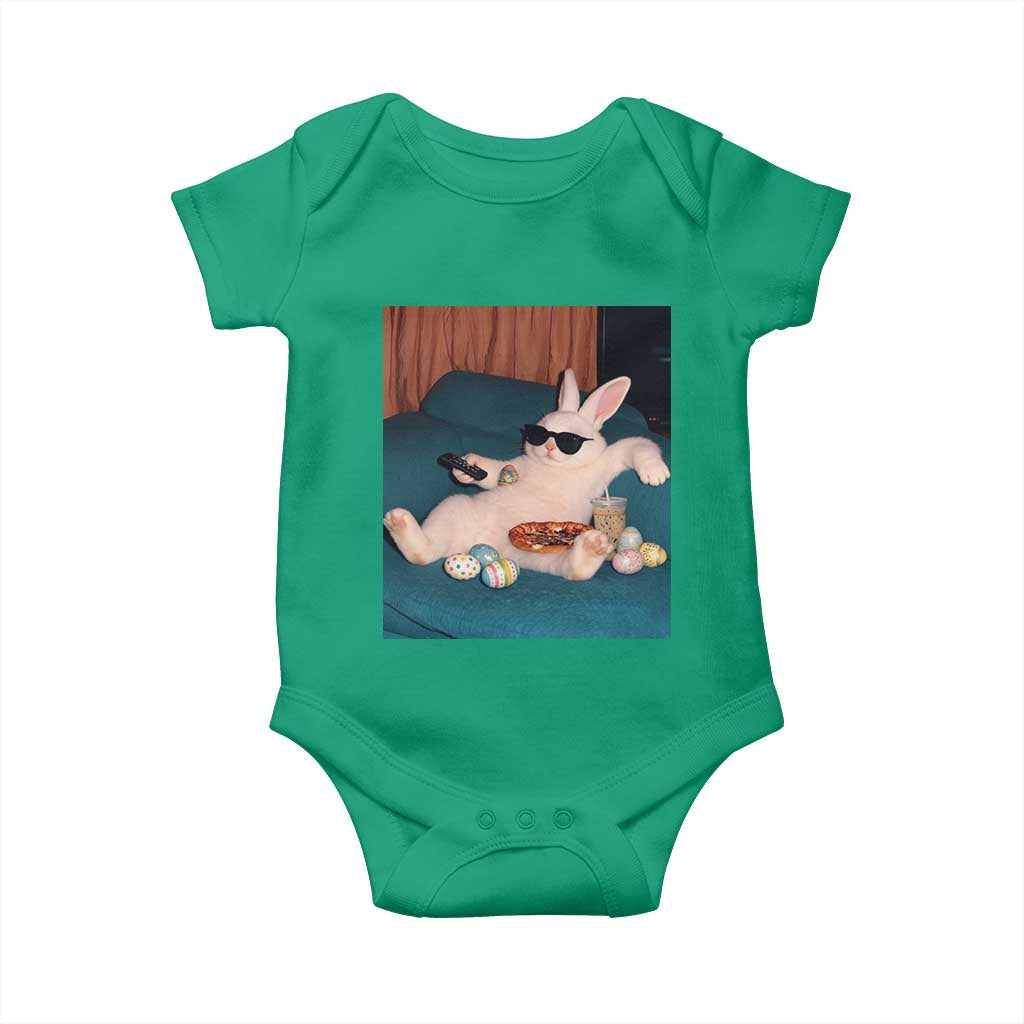 Easter Bunny Iced Coffee Baby Onesie Funny Animal Meme