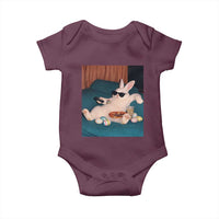 Easter Bunny Iced Coffee Baby Onesie Funny Animal Meme