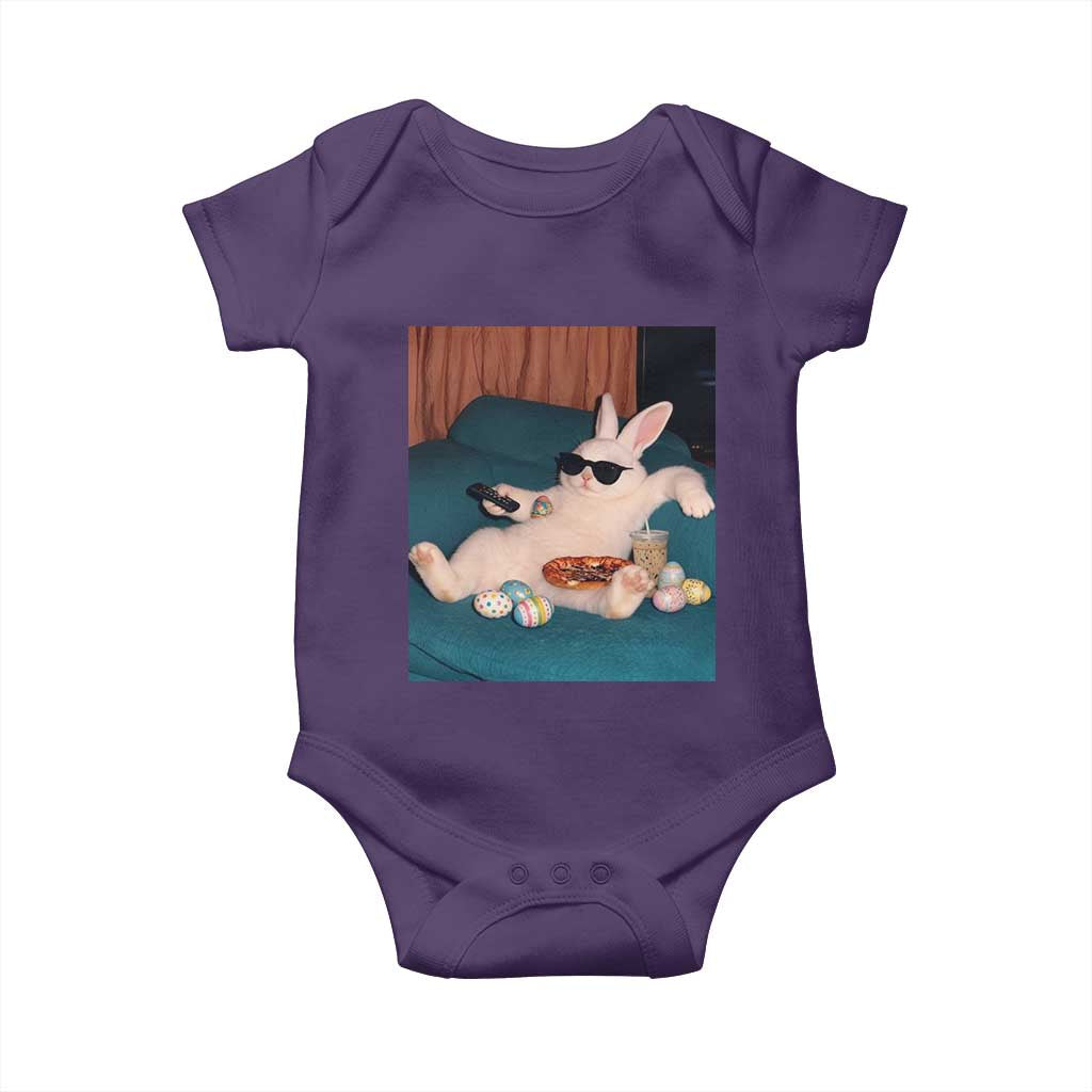 Easter Bunny Iced Coffee Baby Onesie Funny Animal Meme