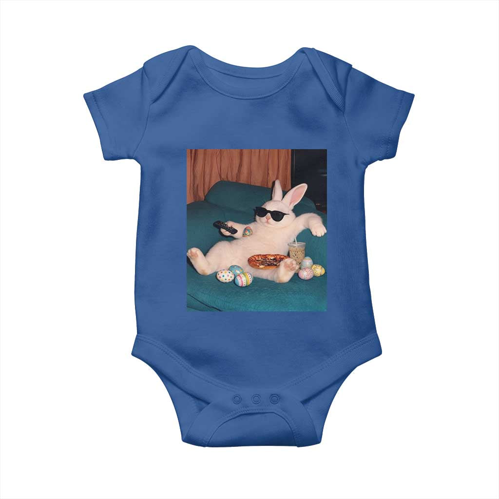 Easter Bunny Iced Coffee Baby Onesie Funny Animal Meme