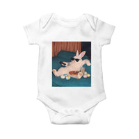 Easter Bunny Iced Coffee Baby Onesie Funny Animal Meme