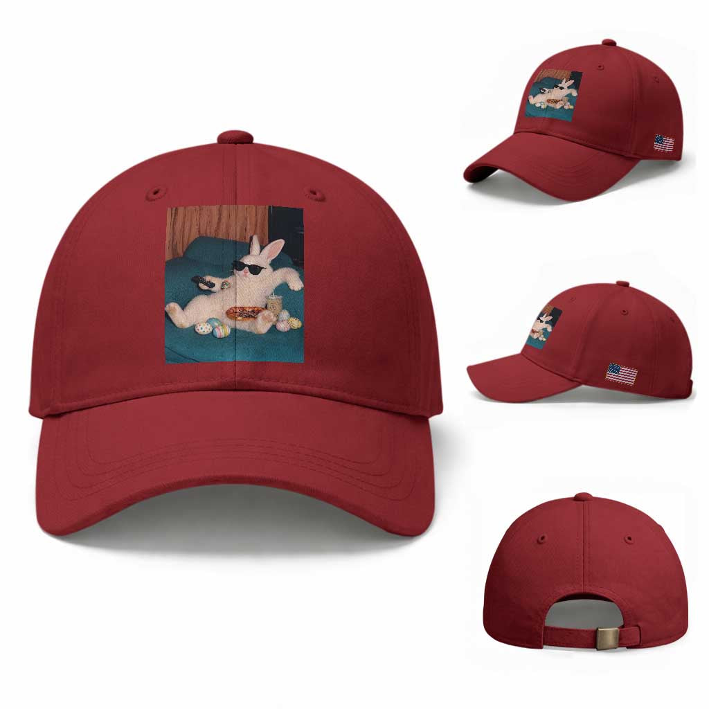 Easter Bunny Iced Coffee Baseball Cap Funny Animal Meme