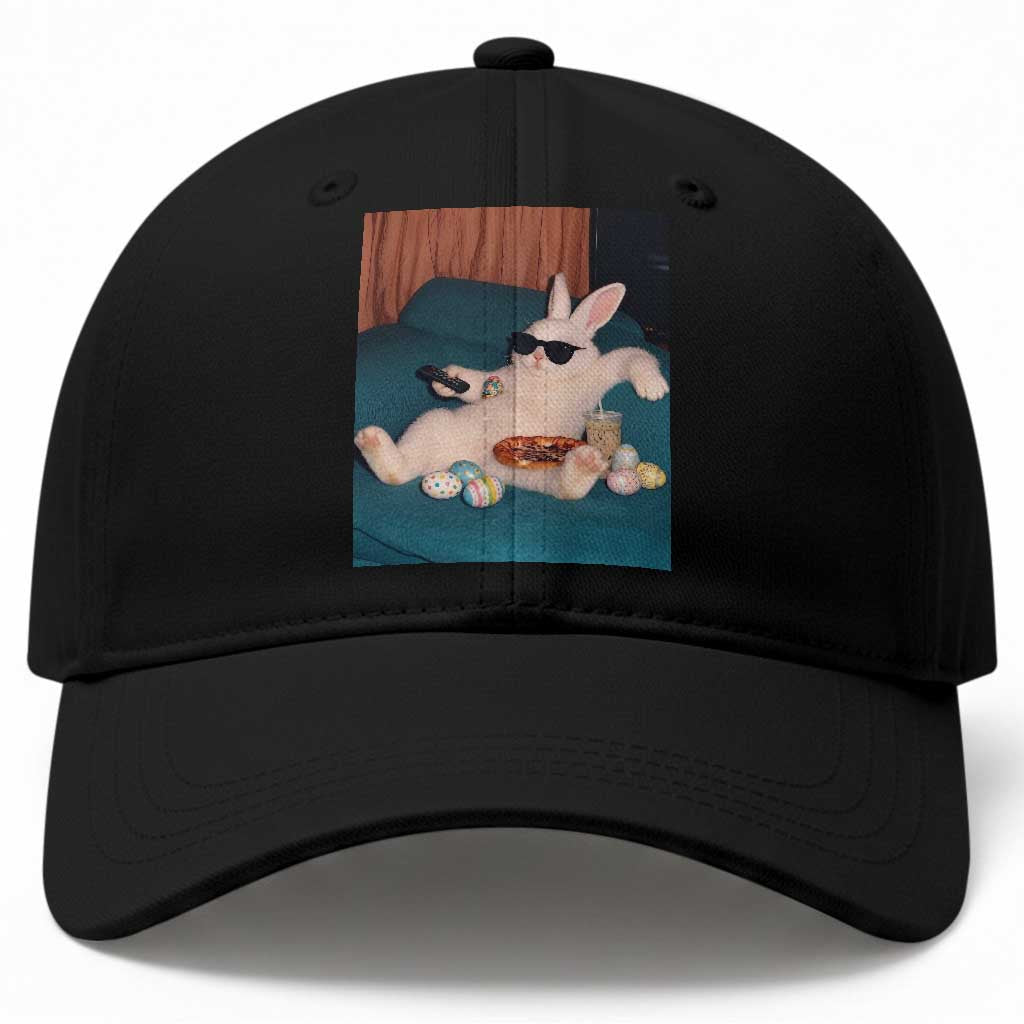 Easter Bunny Iced Coffee Baseball Cap Funny Animal Meme