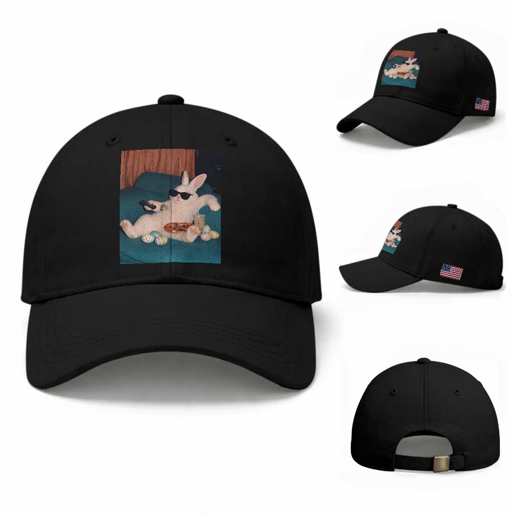 Easter Bunny Iced Coffee Baseball Cap Funny Animal Meme