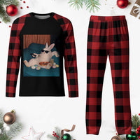 Easter Bunny Iced Coffee Plaid Pajama Set Funny Animal Meme