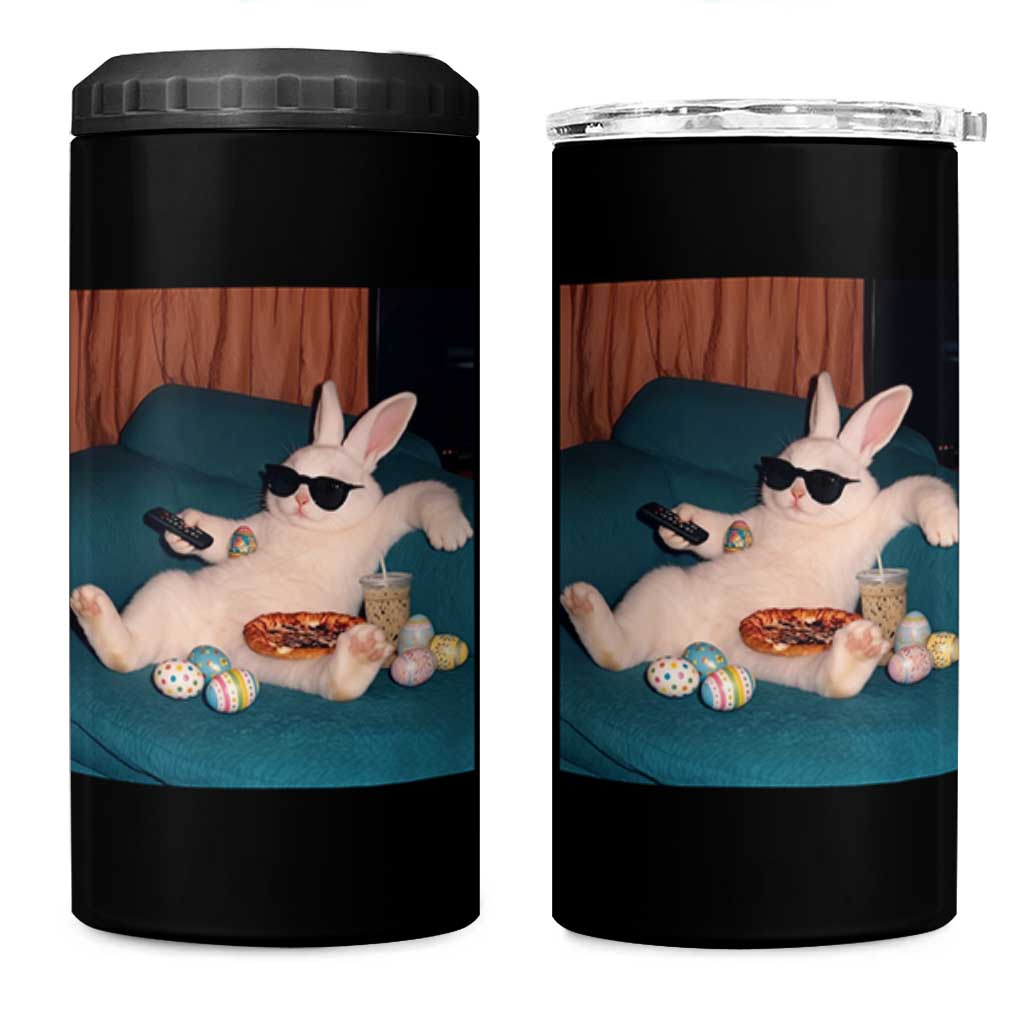 Easter Bunny Iced Coffee 4 in 1 Can Cooler Tumbler Funny Animal Meme