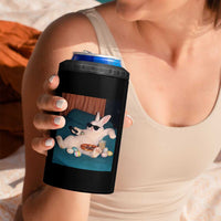 Easter Bunny Iced Coffee 4 in 1 Can Cooler Tumbler Funny Animal Meme