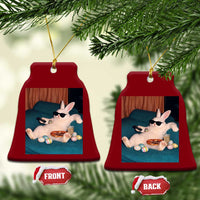 Easter Bunny Iced Coffee Ceramic Ornament Funny Animal Meme