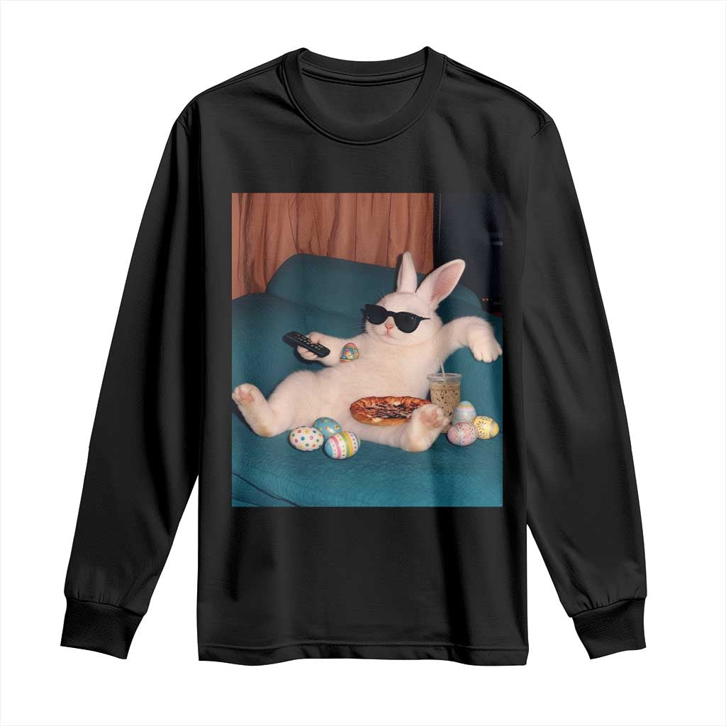 Easter Bunny Iced Coffee Long Sleeve Shirt Funny Animal Meme