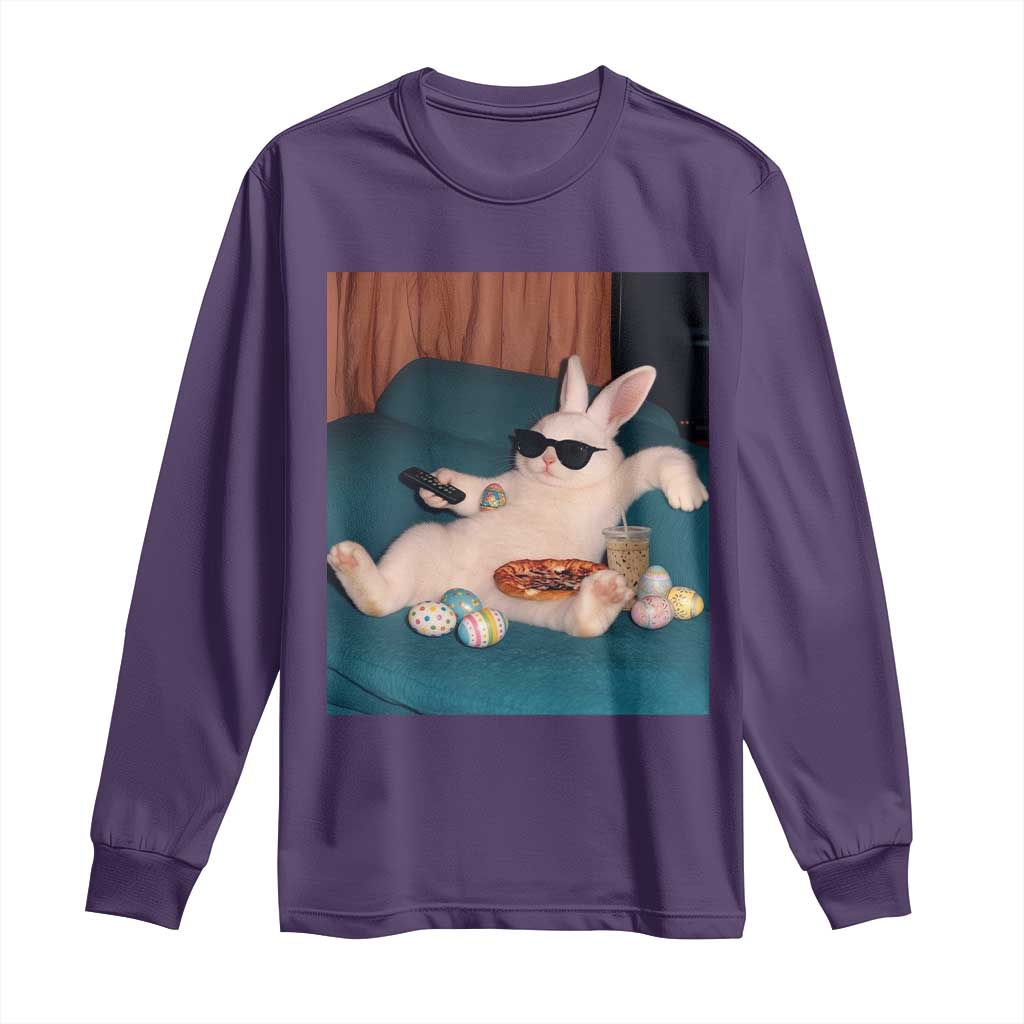 Easter Bunny Iced Coffee Long Sleeve Shirt Funny Animal Meme