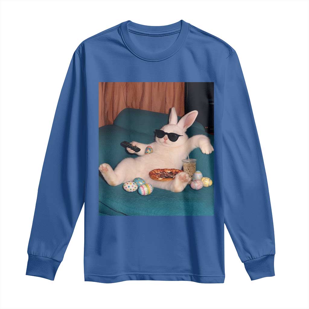 Easter Bunny Iced Coffee Long Sleeve Shirt Funny Animal Meme