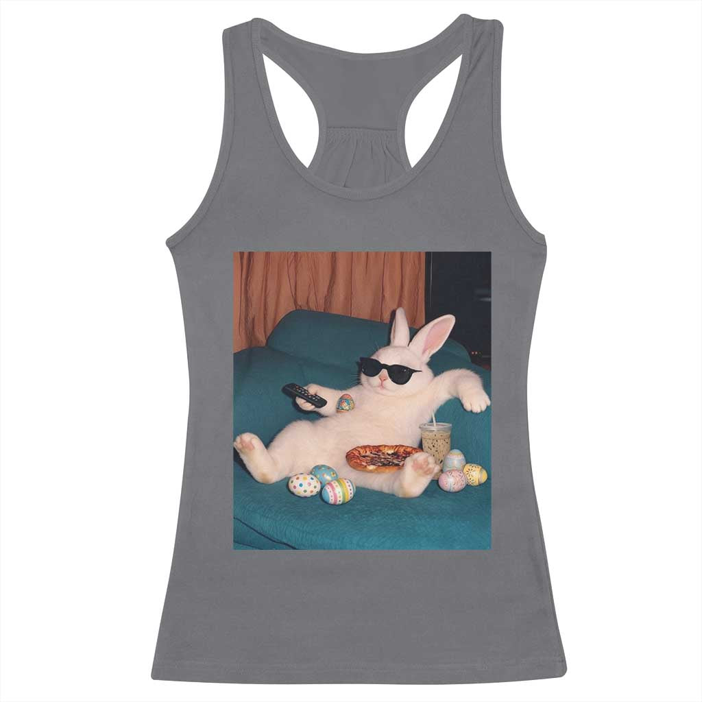 Easter Bunny Iced Coffee Racerback Tank Top Funny Animal Meme