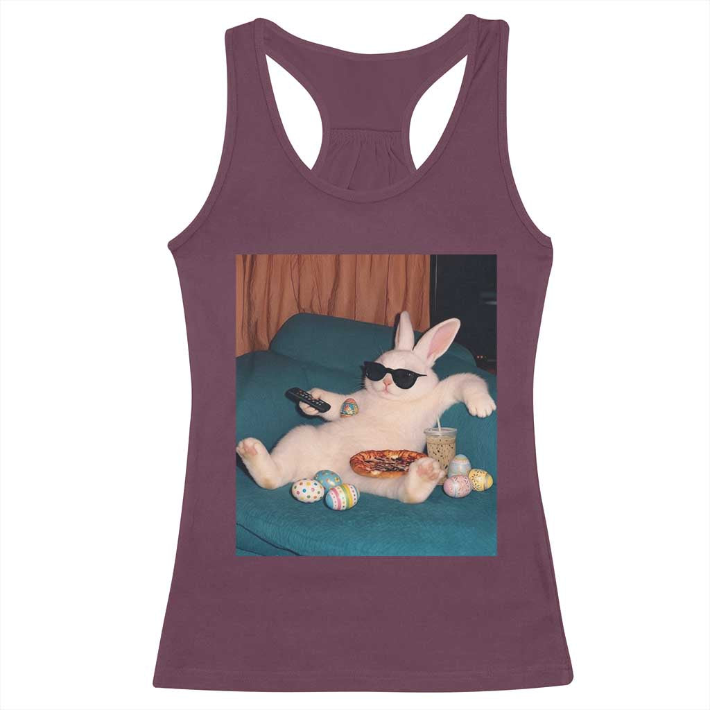 Easter Bunny Iced Coffee Racerback Tank Top Funny Animal Meme