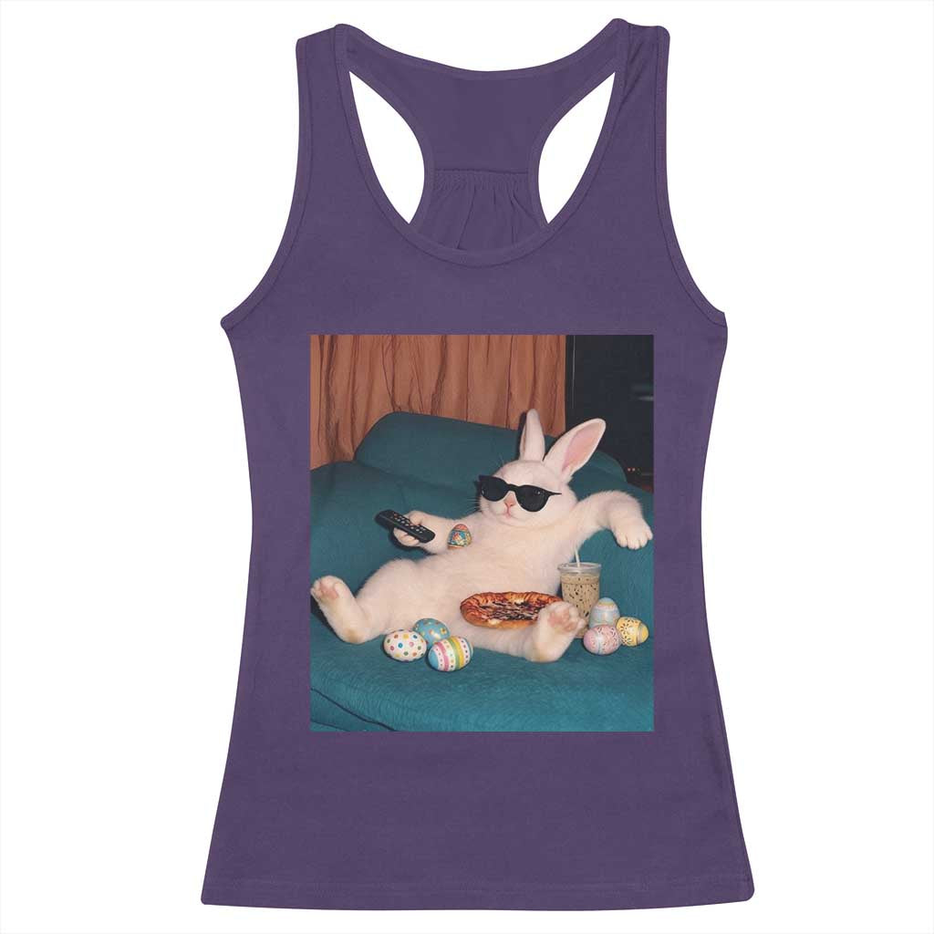 Easter Bunny Iced Coffee Racerback Tank Top Funny Animal Meme