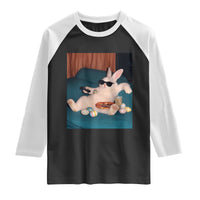 Easter Bunny Iced Coffee Raglan Shirt Funny Animal Meme