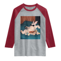 Easter Bunny Iced Coffee Raglan Shirt Funny Animal Meme