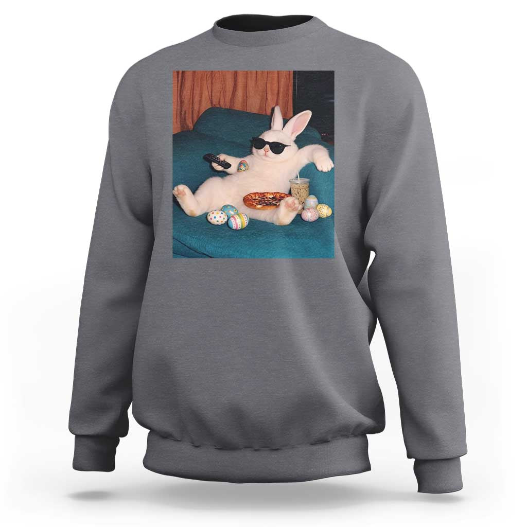 Easter Bunny Iced Coffee Sweatshirt Funny Animal Meme