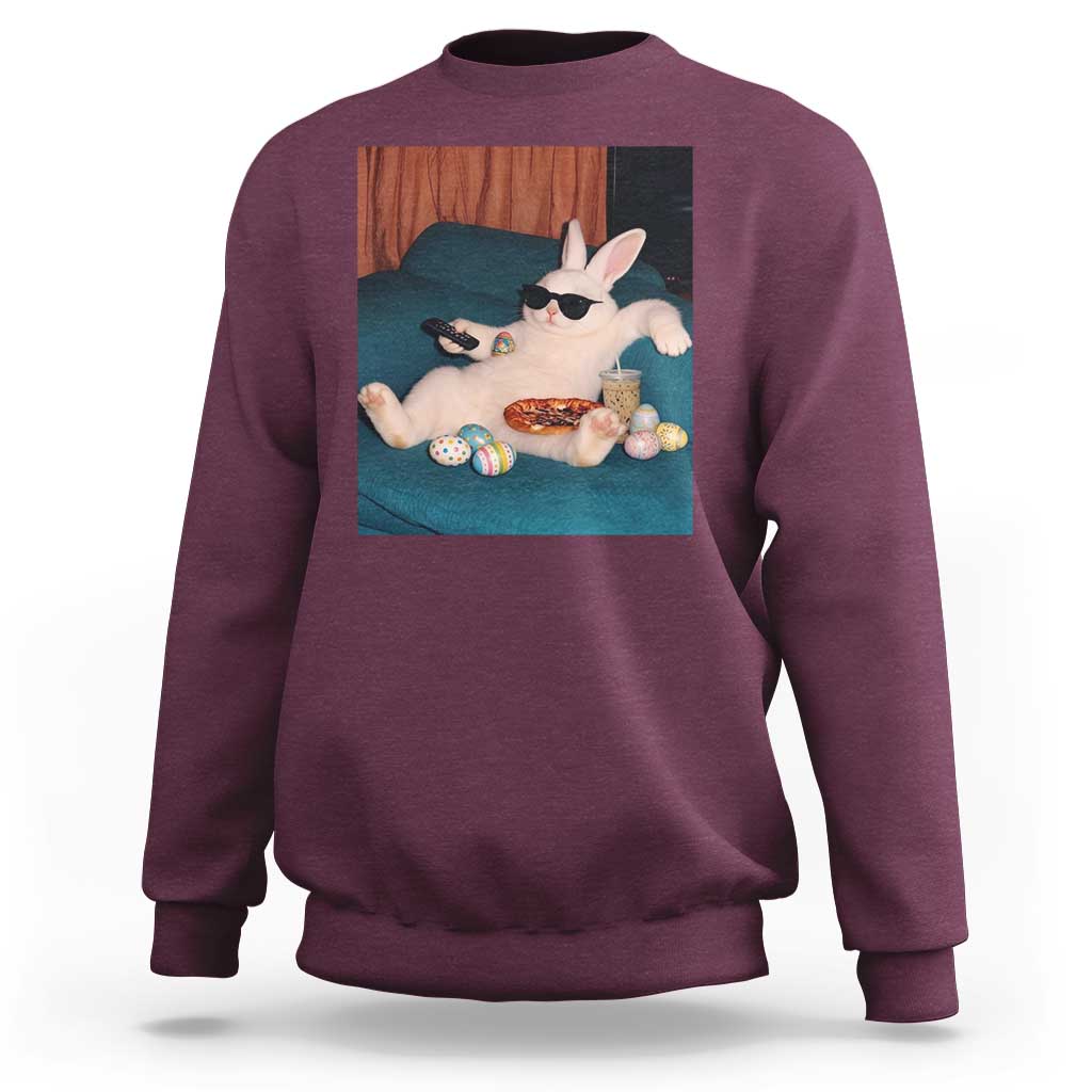 Easter Bunny Iced Coffee Sweatshirt Funny Animal Meme
