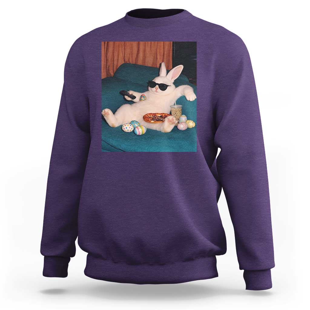 Easter Bunny Iced Coffee Sweatshirt Funny Animal Meme