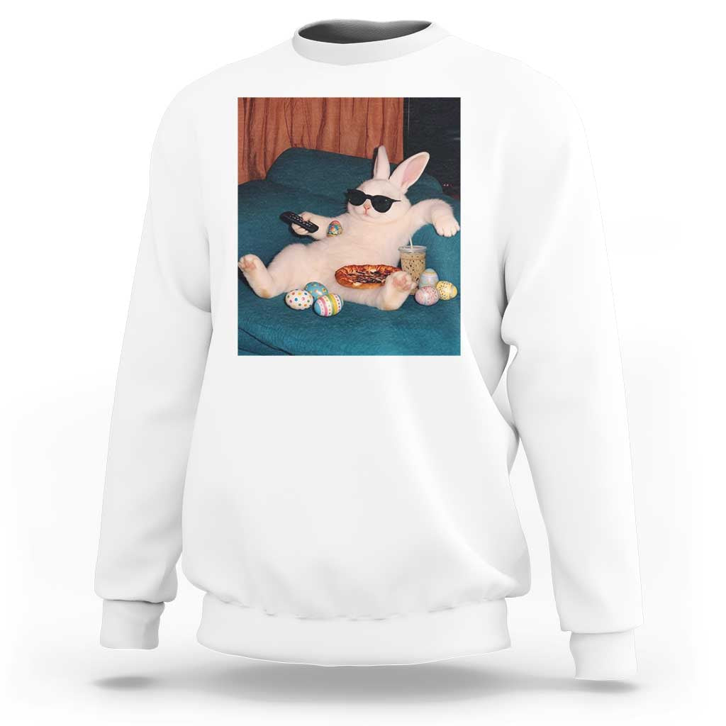 Easter Bunny Iced Coffee Sweatshirt Funny Animal Meme