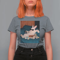 Easter Bunny Iced Coffee T Shirt For Women Funny Animal Meme