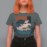 Easter Bunny Iced Coffee T Shirt For Women Funny Animal Meme
