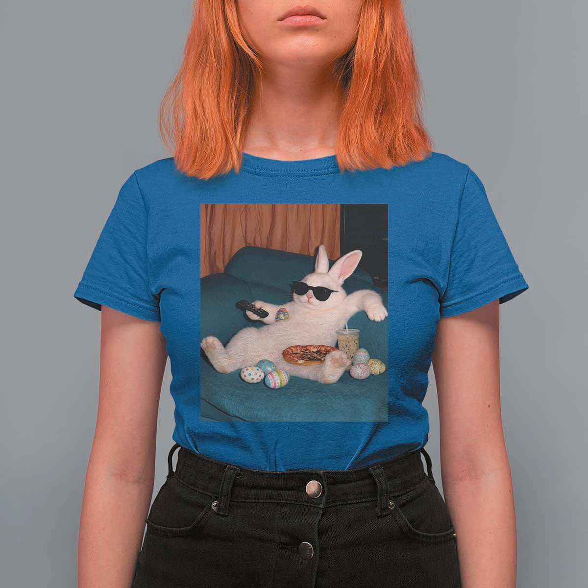 Easter Bunny Iced Coffee T Shirt For Women Funny Animal Meme
