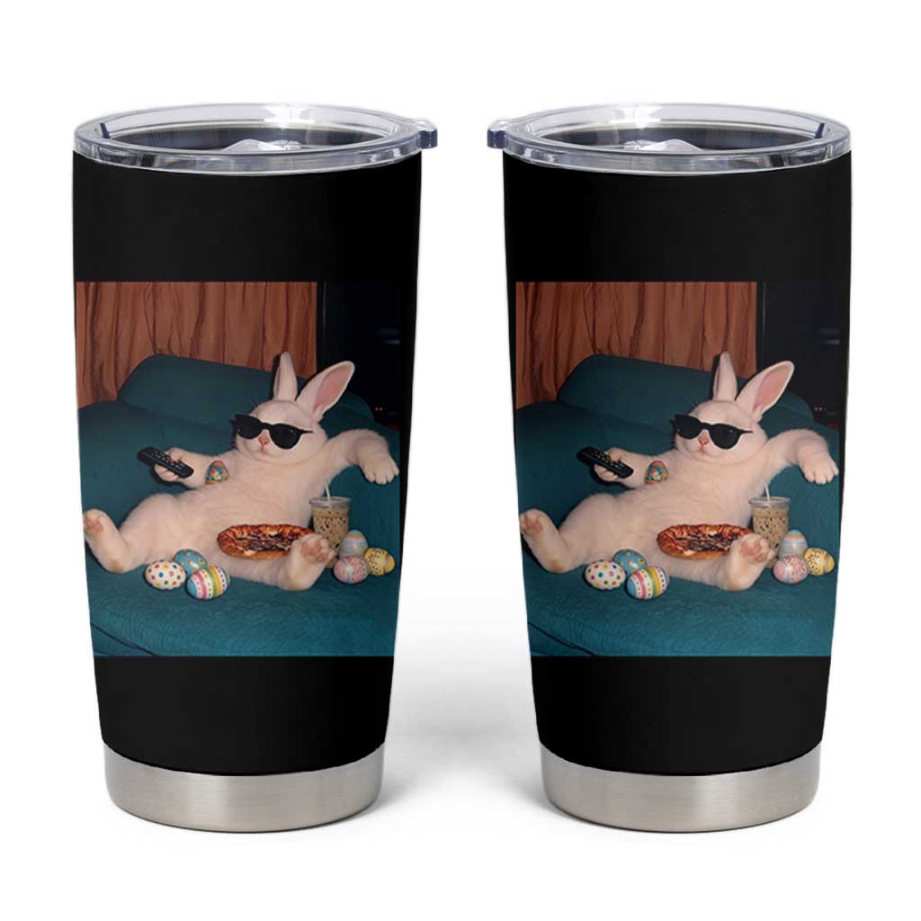 Easter Bunny Iced Coffee Tumbler Cup Funny Animal Meme