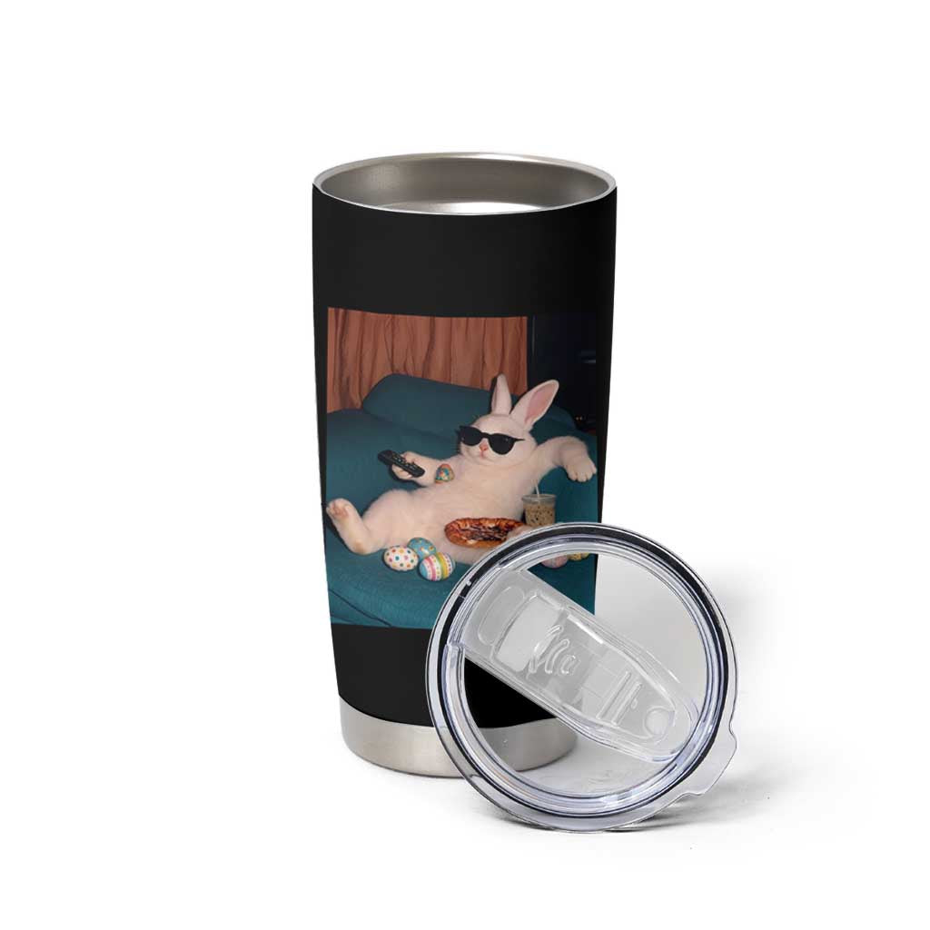 Easter Bunny Iced Coffee Tumbler Cup Funny Animal Meme