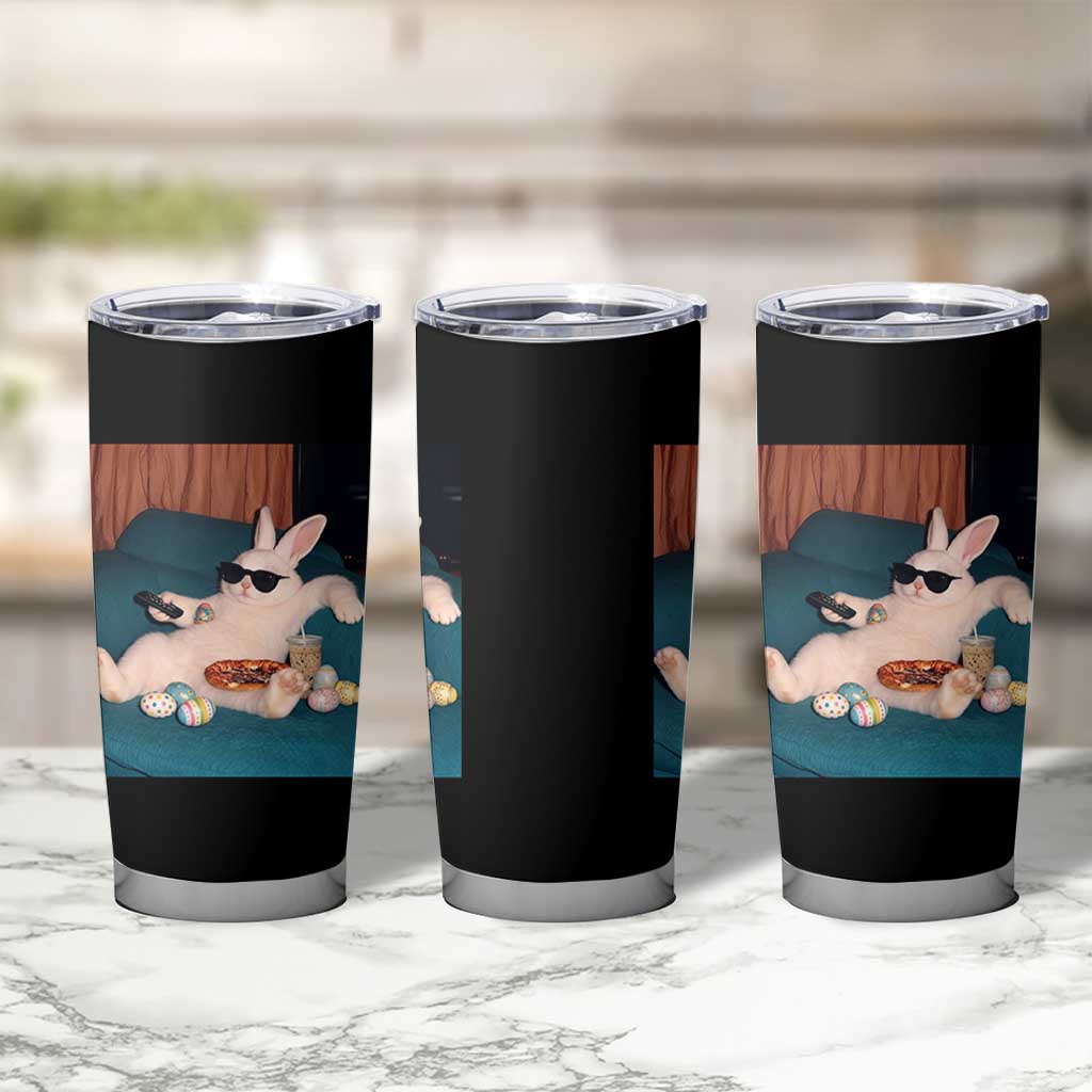 Easter Bunny Iced Coffee Tumbler Cup Funny Animal Meme