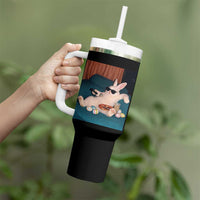 Easter Bunny Iced Coffee Tumbler With Handle Funny Animal Meme