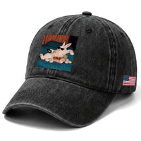 Easter Bunny Iced Coffee Washed Cotton Baseball Cap Funny Animal Meme