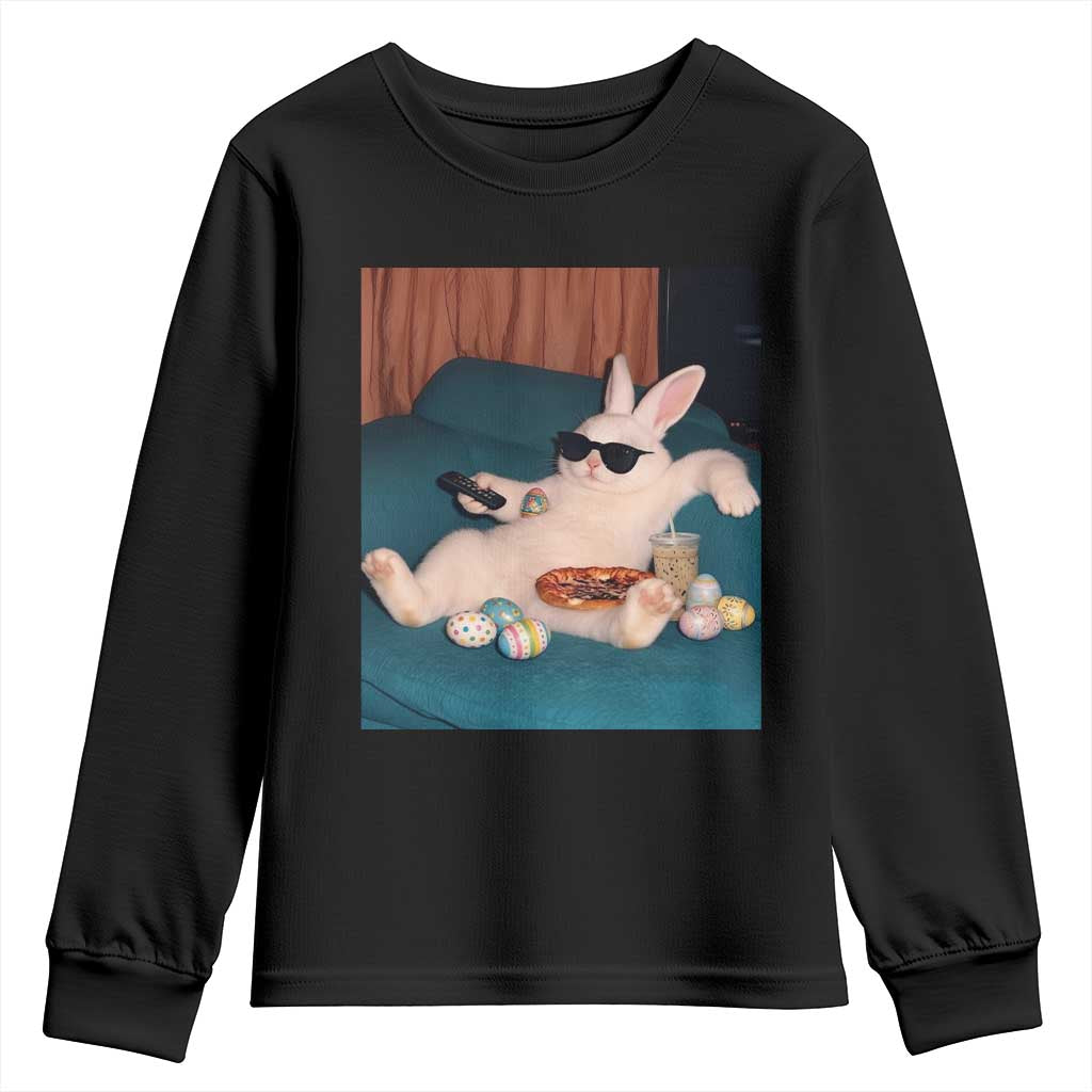 Easter Bunny Iced Coffee Youth Sweatshirt Funny Animal Meme