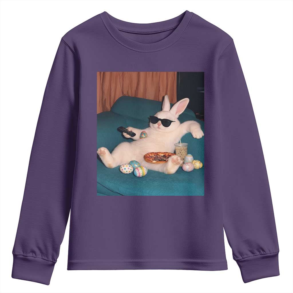 Easter Bunny Iced Coffee Youth Sweatshirt Funny Animal Meme