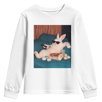 Easter Bunny Iced Coffee Youth Sweatshirt Funny Animal Meme