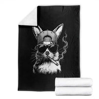 Funny Easter Bunny Smoking Meme Throw Blanket