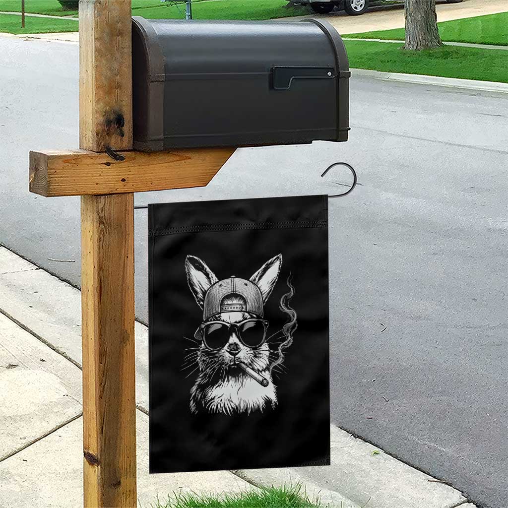Funny Easter Bunny Smoking Meme Garden Flag