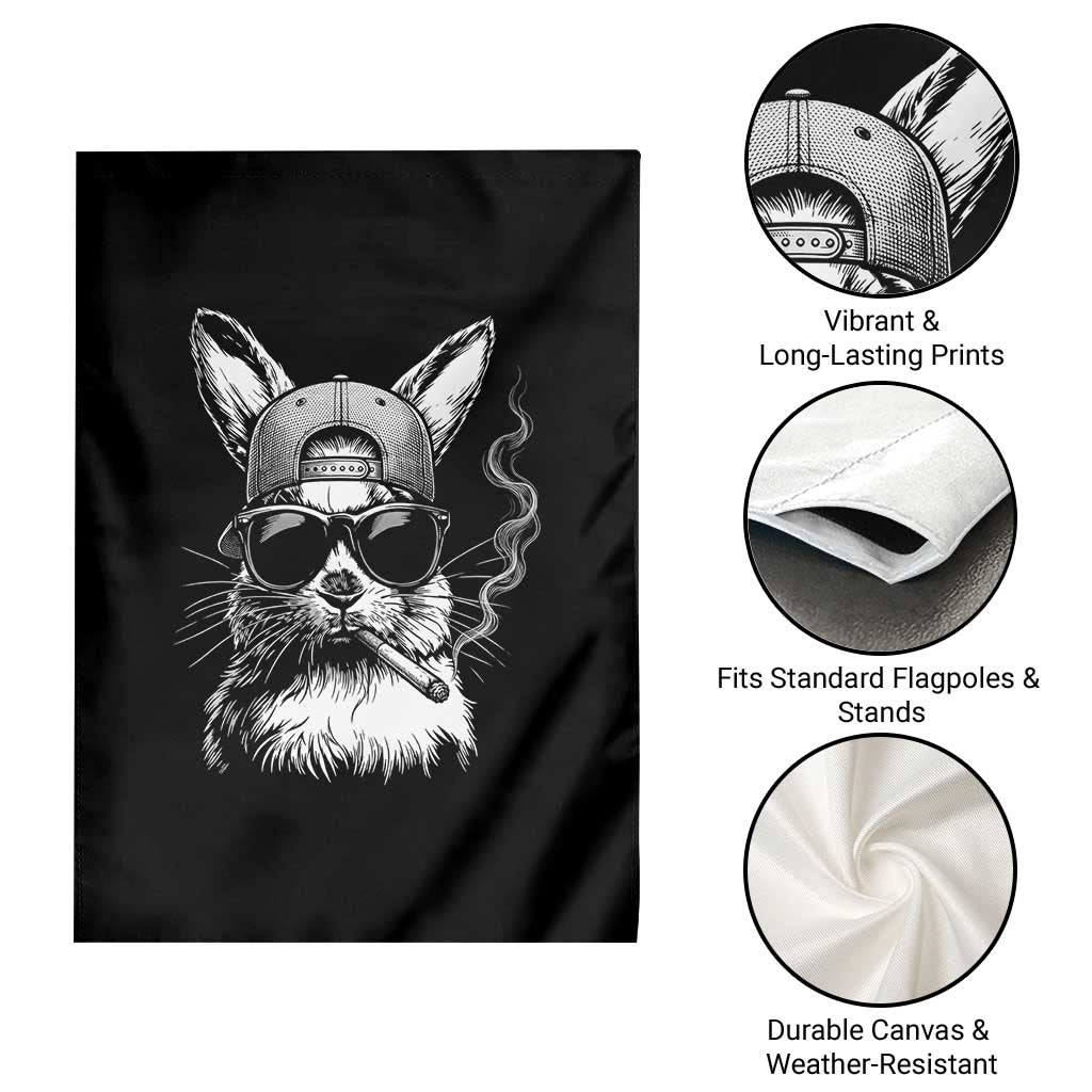 Funny Easter Bunny Smoking Meme Garden Flag