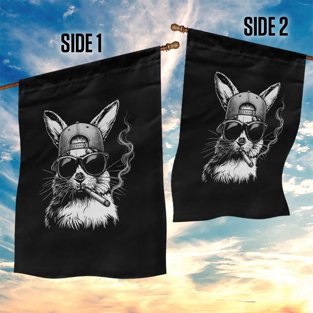 Funny Easter Bunny Smoking Meme Garden Flag