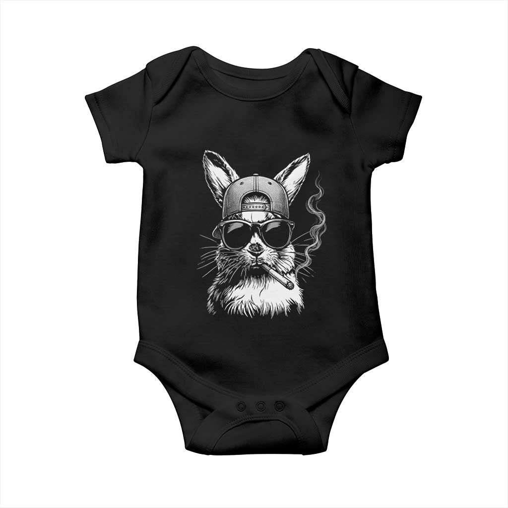 Funny Easter Bunny Smoking Meme Baby Onesie