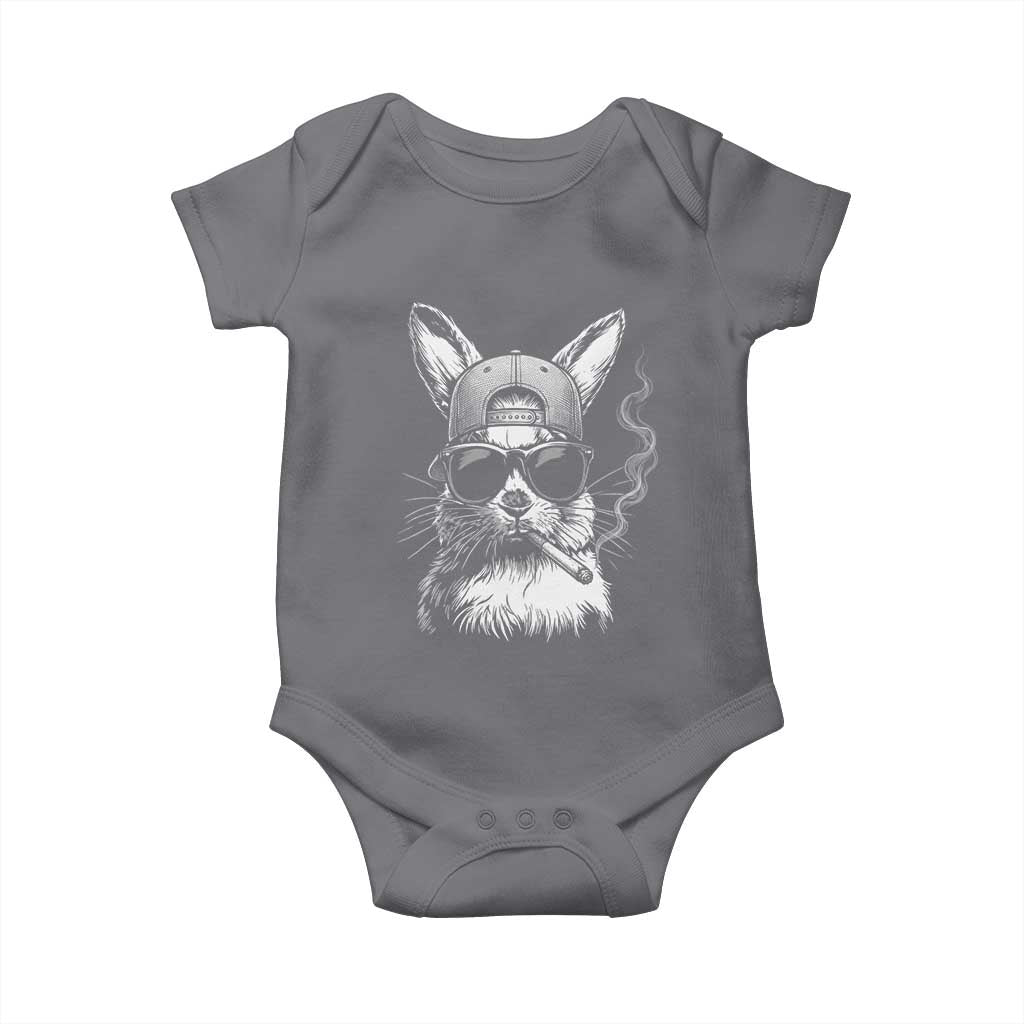 Funny Easter Bunny Smoking Meme Baby Onesie