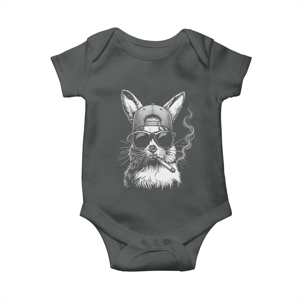Funny Easter Bunny Smoking Meme Baby Onesie